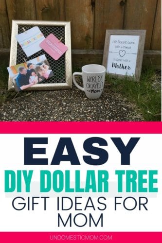 pinterest image of dollar tree gift ideas for mom