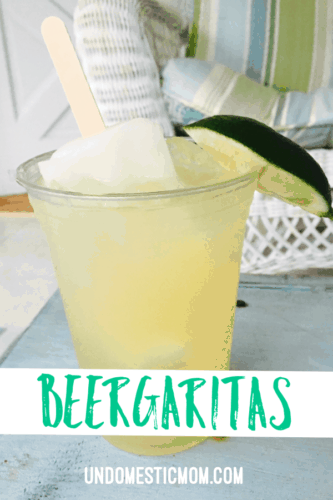 pinterest image of beergaritas at a beach house