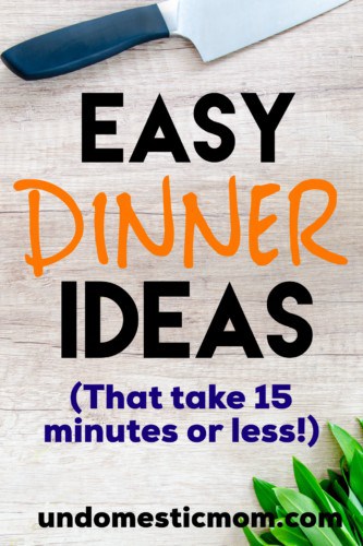 Easy Dinner Ideas that Take 15 Minutes or Less! - Undomestic Mom