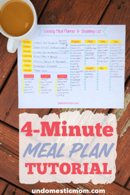 4-Minute Meal Plan Tutorial - Undomestic Mom